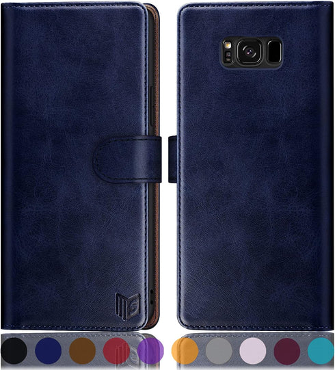 SUANPOT for Samsung Galaxy S8 5.8"(Non S8+ 6.2") with RFID Blocking Leather Wallet case Credit Card Holder, Flip Folio Book Phone case Shockproof ...
