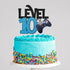 Level 10 Game Birthday Cake Topper - Video Game Boy's 10th Birthday Level Up Party Blue Cake Supplies - Game On Winner Gaming Party Decoration...