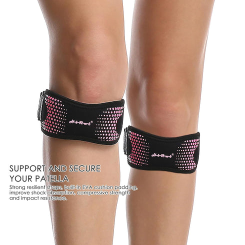 HiRui 2 Pack Patella Tendon Knee Straps, Knee Brace Knee Support Patellar Stabilizer for Running Hiking Tennis Jumping Arthritis Tendonitis Pain R...