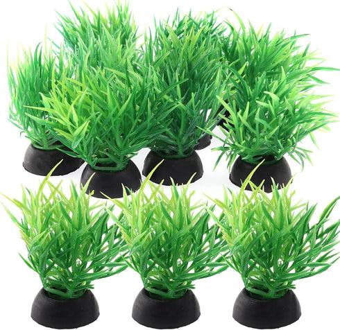 Green Aquarium Plant Ornaments, Artificial Water Plants, Lifelike Plastic Fish Tank Foreground Grass, Water Tank Decorations (10Pcs)...