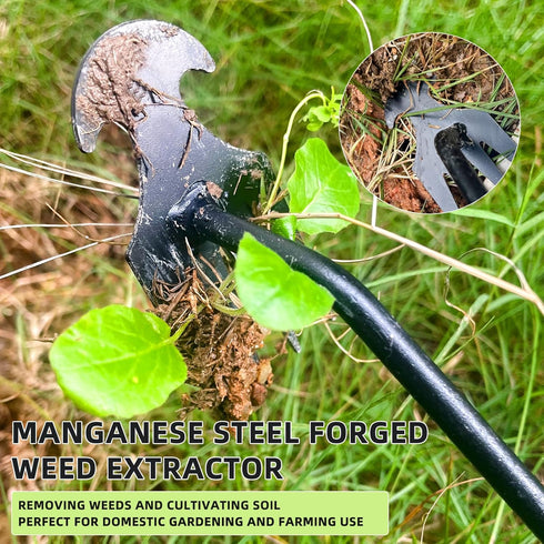 Weed Puller Tool, 2 Pcs 4 Teeth Durable Garden Weed Pulling Tool, Portable Garden Weeder Tool with Gloves for Vegetable Gardening, Backyard Farm W...
