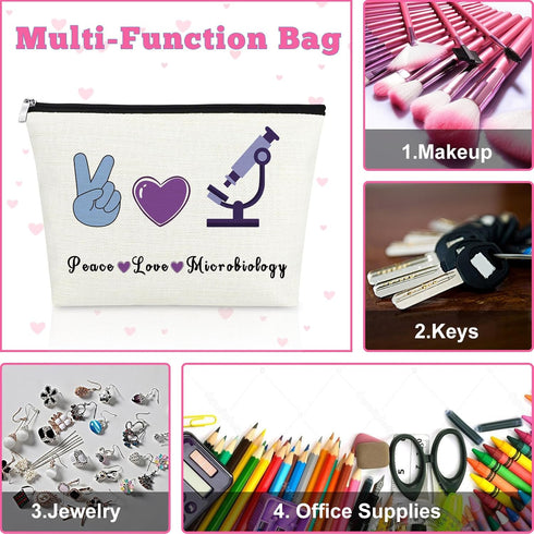 Microbiology Gifts for Women Makeup Bag Laboratory Technician Gifts Cosmetic Bag Microbiology Themed Gifts Biology Teacher Appreciation Gifts Biol...