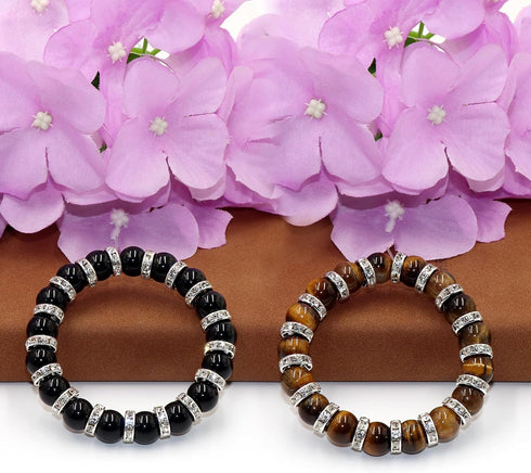Guoxin 100Pcs Rondelle Spacer Beads Round Crystal Charms Czech Rhinestone Silver Plated Spacer Loose Beads for DIY Bracelet Necklace Jewelry Makin...