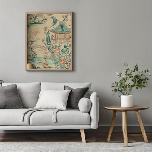 Posterizer 1 pcs-inspired by traditional Chinoiserie art-intricate design 2-Collectibles & Fine Art-Vintage Art-Gift for Men Women Entrepreneur Te...