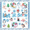 62 Pieces Winter Bulletin Board Decorations Penguin Snowflake Snowman Cutouts Christmas Tree Cutouts Winter Snow Bulletin Board Set with Glue Poin...