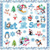 62 Pieces Winter Bulletin Board Decorations Penguin Snowflake Snowman Cutouts Christmas Tree Cutouts Winter Snow Bulletin Board Set with Glue Poin...