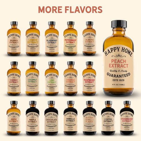 Happy Home Premium Natural Peach Flavor - Certified Kosher, 4 oz....