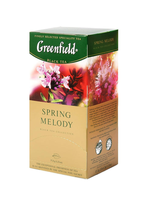 Greenfield Spring Melody Black Tea Fruit & Herbal Collection 25 Teabags The Execptional Freshness Of Tea Is Guranteed By The Special Foil Sachet...