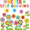 Funrous 90 Pcs Never Stop Growing Bulletin Board Decorations Summer Spring Classroom Theme Decor Positive Bulletin Board Set Flower Cutouts Inspir...