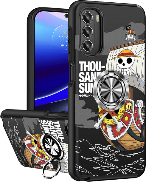 Joyleop for Moto G Stylus 5G 2022 Phone Case Cute Cartoon Anime Print Phone Cover for Girls Kids Pretty Girly with Ring Holder Stand Magnetic Mili...