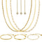 14K Gold Layered Link Chain Necklace Bracelet set for Women Gold Chain Choker Necklaces Link Chain Stackable Bracelets for Women Gifts Jewelry...