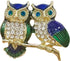 Brooch Owl Shape Rhinestone Covered Crystal Beauty Brooch Pin Scarves Shawl Clip For Women Ladies, Green Enamel Owl Pin Lapel Brooch for Men (Gold...