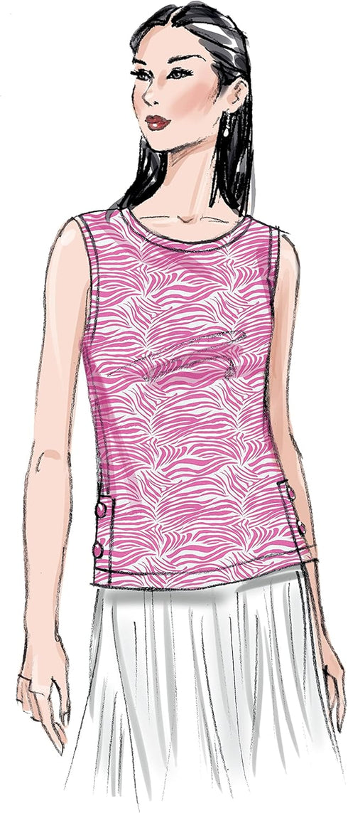 Butterick Misses' Knit Top Sewing Pattern Kit, Design Code B6874, Sizes 16-18-20-22-24...