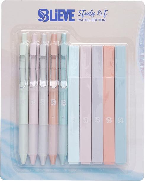 Aesthetic Highlighters and Gel Pens With Soft Ink And Tip, No Bleed Dry Fast Easy to Hold, for Bible Journaling Planner Notes School Office Suppli...