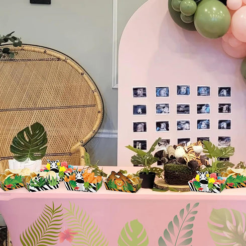 24 Pcs Jungle Safari Snack Trays Party Supplies?Jungle Animals Food Boats Bowl for Wild One Birthday Party Wedding Baby Shower Tropical Dinner Dec...
