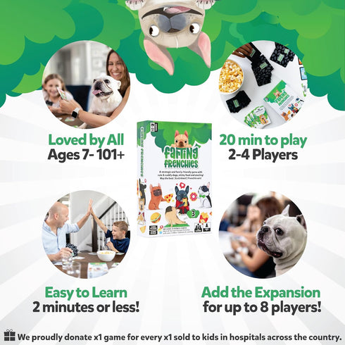 Farting Frenchies - Fast-Paced Strategic Card Game for Kids & Adults - Simple Setup, 20 Min Playtime, 2-4 Players, Ages 7+...