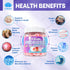 Sugar Free Probiotic Gummies 60 Billion CFU 11 Strains with Prebiotics Fiber, Probiotics Filled Gummies for Women Men Digestive Health, Peach Flav...
