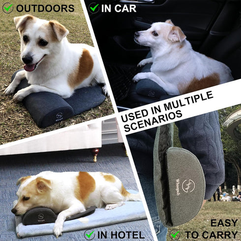Dog?Cat Bolster Pillow/Headrest for Small Dogs?Cats, Benefit for Cervical Vertebra/Neck, Easy to Carry When Traveling, with High Resilience Foam, ...
