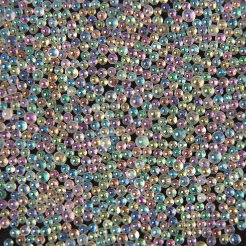 Resin Bubble Beads 100 g Iridescent No Hole Bubble Beads Tiny Mini Resin Shaker Filler Beads(Iridescent 1.5-3 mm)...