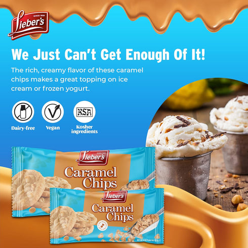 Lieber's Real Caramel Chips| Baking Chips | Certified Kosher for Cookies, Cakes, Muffins and More! 9 Oz Pack Of 3...