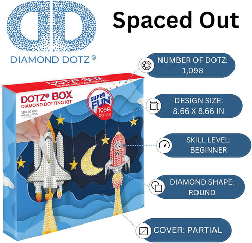 DIAMOND DOTZ ® - Spaced Out Dotz Box, Partial Drill, Round Dotz, Diamond Painting Kits, Diamond Art Kits for Adults, Gem Art, Diamond Art, Kits, 8...