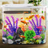 Aquarium Decorations Fish Tank Artificial Plastic Plants, 12pcs Aquarium Decor Plants and Cave Rock Decoration Set Hideout Ornaments, Fish Tank Ac...