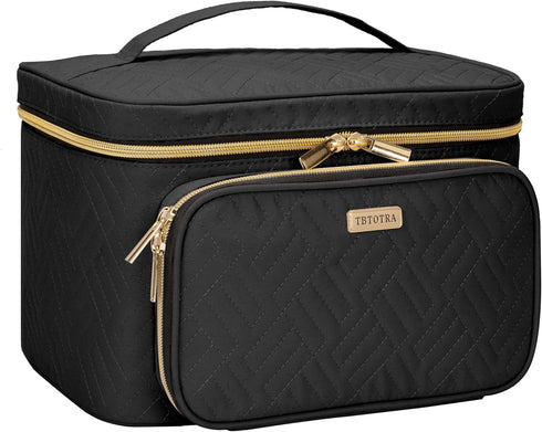 Travel Cosmetic Organizer Bag - Large Makeup Case with Jewelry Storage, Waterproof Toiletry Box for Cosmetics, Brushes, and Tools, Black...