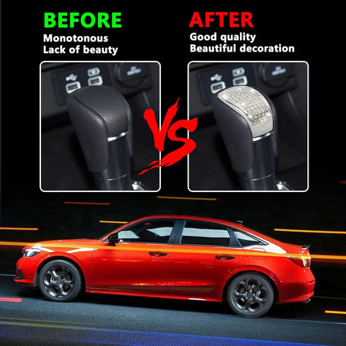 TOMALL Bling Gear Shift Knob Cover Compatible with Honda Civic 11th 2022-2023 for CRV 2023-2024 Diamond Crystal Auto Decorative Accessories for Ca...