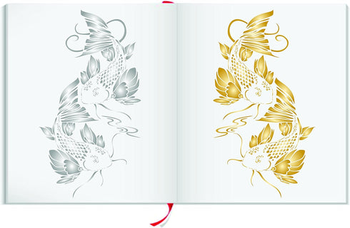 Koi Fish Stencil, 8 x 15 inch (L) - Asian Oriental Carp Fish Animal Pond Wall Stencils for Painting Template...