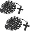 metaltree98 2 PCS Rosary 6 mm Black Bead Guadalupe & Jesus Cross 28" Necklace HR 600 BK...