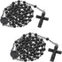 metaltree98 2 PCS Rosary 6 mm Black Bead Guadalupe & Jesus Cross 28" Necklace HR 600 BK...