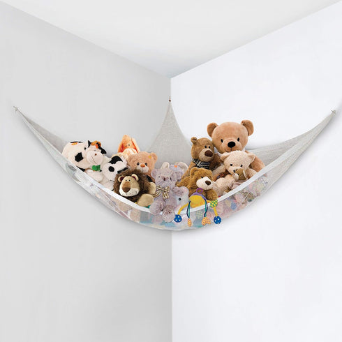 Plush Stuffed Animal Net Hammock -Corner Organizer and Toy Holder - Extra Large Hanging Storage for Kids Bedroom...