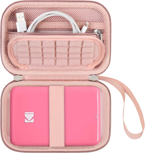 Hard Carrying Case for KODAK Step Color Instant Photo Printer, Wireless Bluetooth Portable Smartphone Printer, Zipper Mesh Pocket for USB Cable, P...