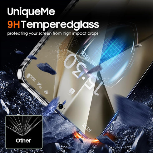 UniqueMe for Samsung Galaxy S24 Plus Screen Protector, Case Friendly HD Clear Anti-Scratch 9H Tempered Glass for S24 Plus 2 Pack + Camera Lens Pro...