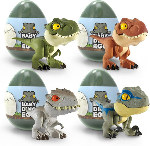 Kids Dinosaur Toys, Baby T-Rex Dino Eggs, 4 Pack Small Egg Toys, Perfect Dinosaur Toys for Kids 3-5, 8X Mixed Color Toy Dino Eggs (Colors Shipped ...
