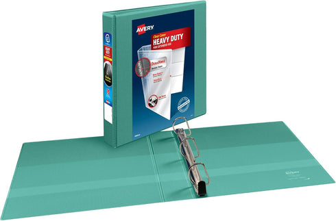 Avery Heavy-Duty 3 Ring Binder, 1.5 Inch Slant Rings, Mint View Binder (79271)...