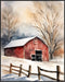 Posterizer 1 pcs-old farm house in snowy winter nature-in oil painting style-16-Landscape & Nature Art-GIft for Men Women Teens- unframed wall art...