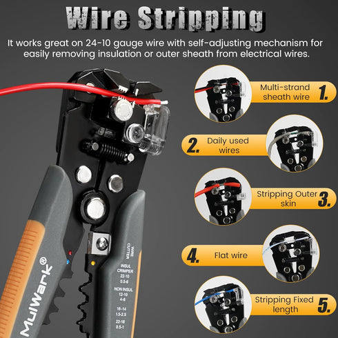3-In-1 Multi Self Adjusting Wire Stripper/Cutter/Crimper - 8-Inch Universal Wire Stripper for Wire Stripping, Cable Cutting, Crimping Tools from 1...