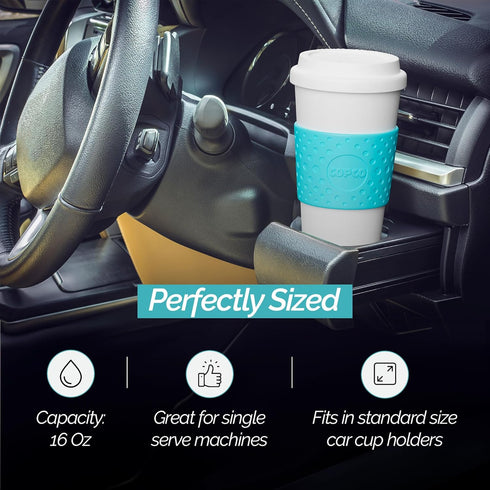 Copco Acadia 16 oz Travel Mug - Insulated Reusable Coffee Tumbler with Double-Walled Plastic, Leak-Proof Lid, BPA-Free - Portable Mug for Hot & Co...