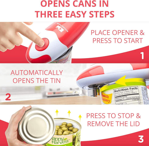 Kitchen Mama Auto Electric Can Opener: Open Your Cans with A Simple Press of Button - Automatic, Hands Free, Smooth Edge, Battery Operated, YES YO...
