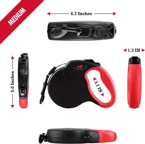 Tuff Pupper Heavy Duty Retractable Dog Leash | 16 ft Dog Leash with Reflective Stitching for Nighttime Safety | One Button Lock and Release | Comf...