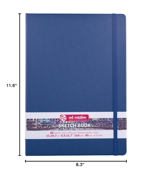 Talens Japan T9314-233M 452248 Art Creation Sketchbook, Drawing Notebook, 8.3 x 11.8 inches (21 x 30 cm), Navy Blue...