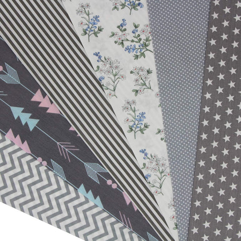 aufodara 6Pcs 20x20 Inch Cotton Fabric Squares Bundles for Sewing Quilting Patterns Textile Patchwork Fabric Pre-Cut Fabric Fat Quarters for DIY C...