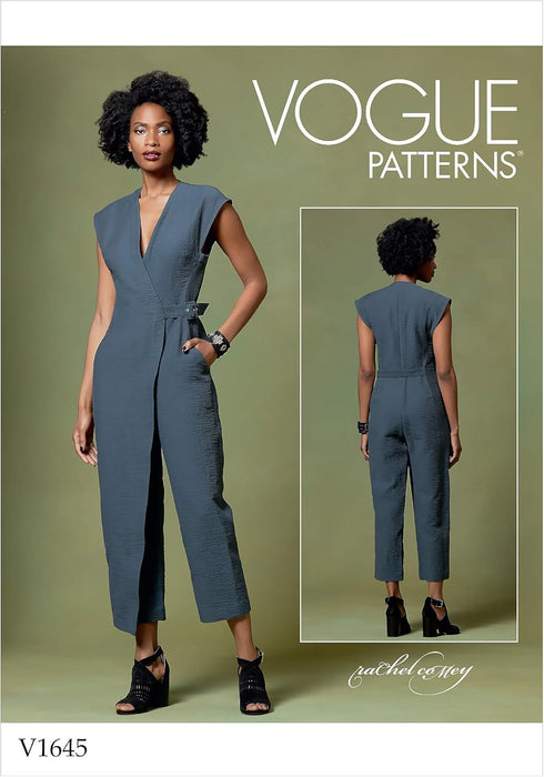 Vogue V1645Y Women's Semi-Fitted Jumpsuit Sewing Pattern by Rachel Comey, Sizes 4-14, White...
