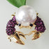 Navachi 18k Gold Plated Full Crystal Ball Crab Brooch Pins...