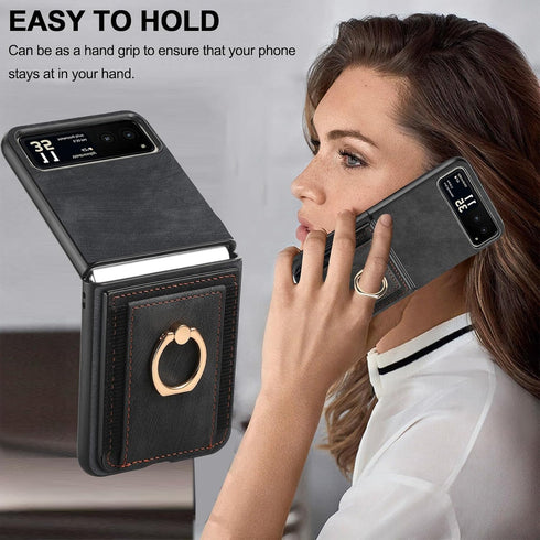 NINKI Compatible Moto Razr 2023 Case with Wallet,Motorola Razr 40 Case with Card Holder,PU Leather Thin Shockproof Cover Case for Motorola Razr 20...