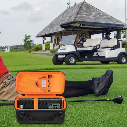 BOVKE Carrying Case for Bushnell Wingman View Golf GPS Speaker, Wingman View Travel Bag with Shoulder Strap and Extra Mesh Pocket for Charging Cor...