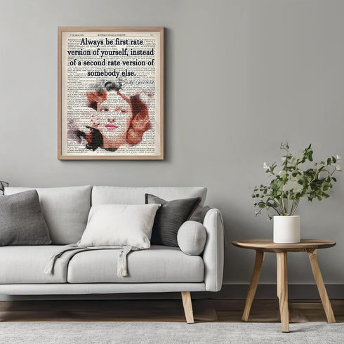 Posterizer 1 pcs-Judy Garland-For Wizard of Oz Fans-Be First Rate Version-Quotes-Motivational & Inspirational Art-Gift for movie lovers-Living Roo...