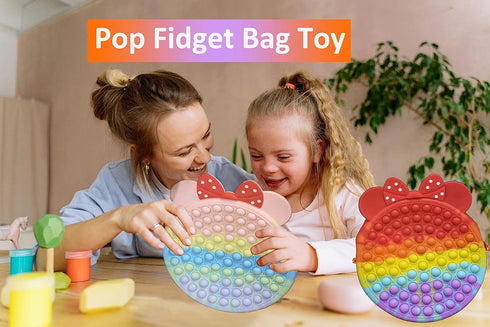 Big Pop Purse It, Pop Bag for Girls Crossbody, Large Shoulder Handbag, Messenger Bag with Strap Minnie, Gifts for Kids (Rainbow 1pc)...