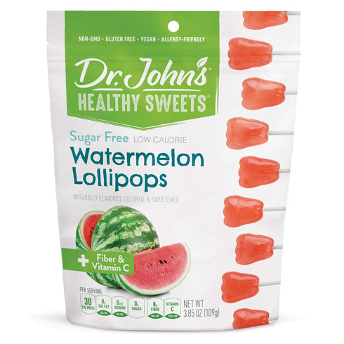 Dr. John’s Sugar Free Candy, Healthy Lollipops with Zero Sugar, Low Calorie Snacks, Keto Friendly Hard Candy Sweets, Watermelon Tooth, 14 Count, 3...